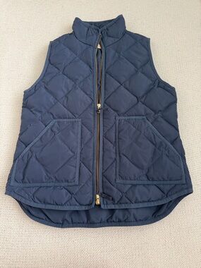 J Crew Down Feather Puffer Vest Navy Size Small